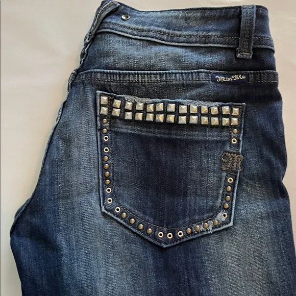 Miss Me Rivet Studded Pockets Low Rise Bootcut Size 28 - Picture 12 of 16